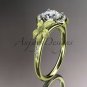 14kt yellow gold diamond leaf and vine wedding ring, engagement ring ADLR91