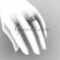 14kt rose gold diamond leaf and vine wedding ring, engagement set ADLR91 nature inspired jewelry