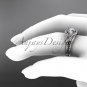 14kt white gold diamond wedding ring, engagement set with a Moissanite center stone ADLR91