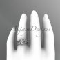 14kt white gold diamond wedding ring, engagement set with a Moissanite center stone ADLR91