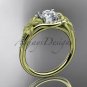 14kt yellow gold diamond wedding ring, engagement ring with a Moissanite center stone ADLR91