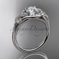 14kt white gold diamond leaf and vine wedding ring, engagement ring ADLR91
