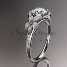 Platinum diamond wedding ring, engagement ring with a Moissanite center stone ADLR91