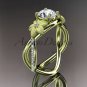 14kt yellow gold diamond leaf and vine wedding ring, engagement ring ADLR90