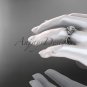 Platinum diamond leaf and vine wedding ring, engagement ring ADLR89