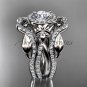 14kt white gold diamond engagement ring, wedding ring, with double matching band ADLR89S