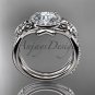 14kt white gold diamond leaf and vine, flower engagement set, wedding set, ADLR89S