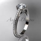 14kt white gold diamond unique engagement ring, wedding ring ADER87