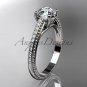 14kt white gold diamond unique engagement ring, wedding ring ADER87