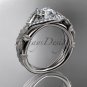 Platinum diamond leaf and vine wedding ring, engagement ring ADLR85