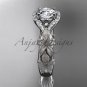 14kt white gold diamond wedding ring, engagement ring with Moissanite center stone ADLR85