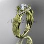 14kt yellow gold diamond wedding ring, engagement ring with Moissanite center stone ADLR85