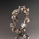 14kt rose gold diamond leaf and vine wedding ring, engagement ring, wedding band ADLR79