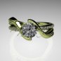 14kt yellow gold diamond leaf and vine wedding ring, engagement ring ADLR78