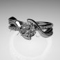 14kt white gold diamond wedding ring, engagement ring with Moissanite center stone ADLR78
