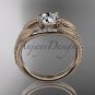 14kt rose gold diamond leaf and vine wedding ring, engagement ring ADLR75