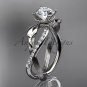 14kt white gold diamond leaf and vine wedding ring, engagement ring ADLR70