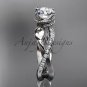 14kt white gold diamond leaf and vine wedding ring, engagement ring ADLR70