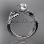 14kt white gold diamond leaf and vine wedding ring, engagement ring ADLR70
