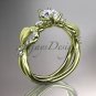 14kt yellow gold diamond leaf and vine wedding ring,engagement ring,wedding band ADLR68