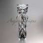 Platinum diamond leaf and vine wedding ring, engagement ring, wedding band ADLR68