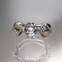 14kt rose gold wedding ring, engagement ring, wedding band with Moissanite center stone ADLR68