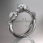 Platinum diamond wedding ring, engagement ring, wedding band with Moissanite center stone ADLR68