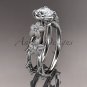 Platinum diamond wedding ring, engagement ring with Moissanite center stone ADLR66