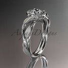 14kt white gold diamond leaf and vine wedding ring, engagement ring ADLR65