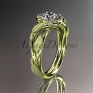14kt yellow gold diamond leaf and vine wedding ring, engagement ring ADLR65