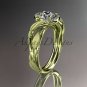 14kt yellow gold diamond leaf and vine wedding ring, engagement ring ADLR65