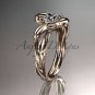 14kt rose gold diamond leaf and vine wedding ring, engagement ring ADLR65