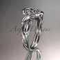 14kt white gold diamond wedding ring, engagement ring with Moissanite center stone ADLR65
