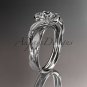 Platinum diamond wedding ring, engagement ring with Moissanite center stone ADLR65