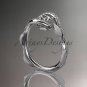 Platinum diamond leaf and vine wedding ring, engagement ring ADLR64