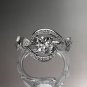 Platinum diamond leaf and vine wedding ring, engagement ring ADLR64