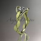14kt yellow gold diamond wedding ring, engagement ring with Moissanite center stone ADLR64
