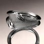14kt white gold leaf and vine wedding ring, engagement ring, wedding band ADLR60