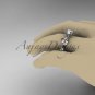 Platinum diamond wedding ring, engagement ring with Moissanite center stone ADLR59