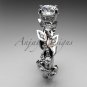 14kt white gold diamond leaf and vine wedding ring, engagement ring ADLR59
