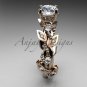 14kt rose gold diamond wedding ring, engagement ring with Moissanite center stone ADLR59