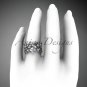 14k white gold diamondwedding ring, engagement set with Moissanite center stone ADLR59S