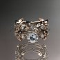 14k rose gold diamond wedding ring, engagement set with Moissanite center stone ADLR59S