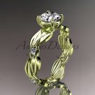 14kt yellow gold diamond leaf and vine wedding ring,engagement ring ADLR58