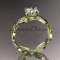 14kt yellow gold diamond leaf and vine wedding ring,engagement ring ADLR58