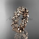 14kt rose gold diamond flower wedding ring, engagement ring, wedding band ADLR57B