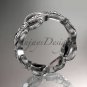 Platinum diamond leaf and vine wedding ring, engagement ring, wedding band ADLR52