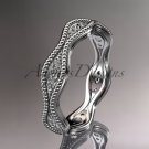 14kt white gold diamond leaf and vine wedding ring, engagement ring, wedding band ADLR50