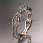 14kt rose gold diamond leaf and vine wedding ring, engagement ring, wedding band ADLR50