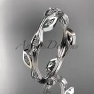 14k white gold diamond leaf and vine wedding ring,engagement ring,wedding band ADLR41